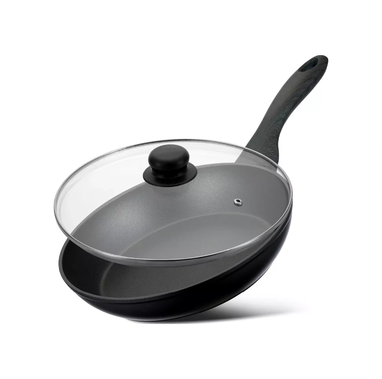 Regent İnox 24 Cm Kapaklı İndüksiyonlu Tava 246720373 Siyah