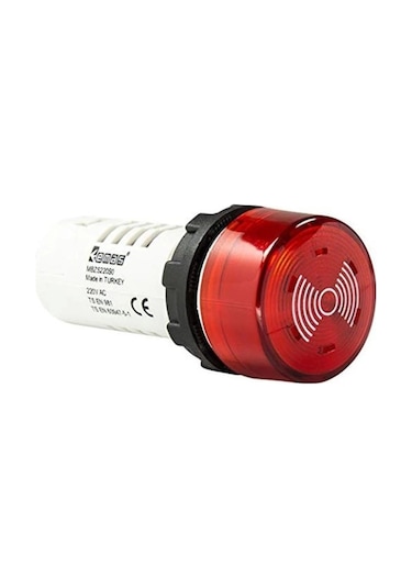 Emas Ledli Kırmızı Bazır 220v Ac/dc Siren Buzzer 22mm