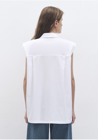 Mavi - Beyaz Kolsuz Gömlek 1211079-620 Beyaz