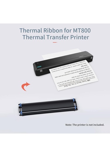 Jeemson Mt800 Rfıd Desteğiyle Taşınabilir A4 Isı Transfer Yazıcı İçin Siyah Isı Transfer Bandı 2 Adet/paket Siyah