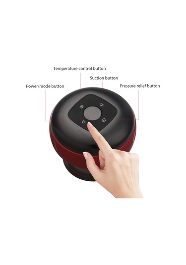 Teltree Kablosuz Vakumlu Isıtmalı Selülit Masaj Aleti - 12 Modlu Akıllı Şişmanlık Terapi Cihazı Kırmızı