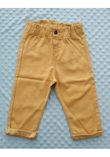 Kidaxi Kız Bebek Dokuma Pantolon 6-36 Ay Sarı