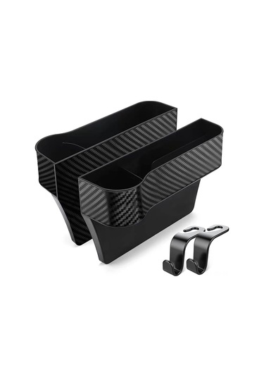 Ximistore9 Araç İçi Düzenleyici - Sürücü Koltuğu Yanı Çok Fonksiyonlu Karbon Desenli Saklama Kutusu