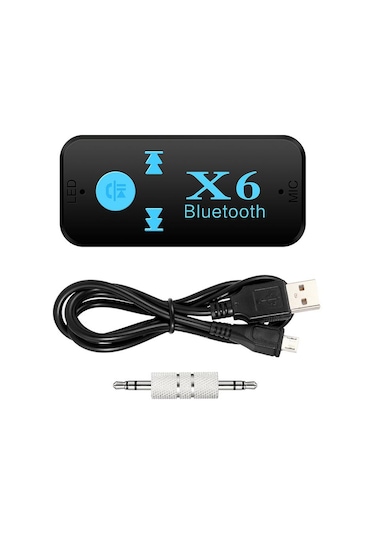 X6 Bluetooth Müzik Alıcısı 3.5 MM Aux Adaptör Araç Kiti