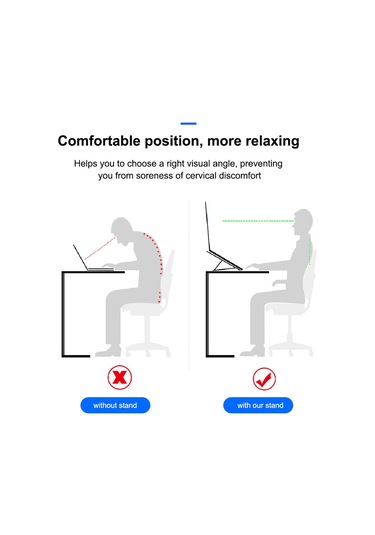Geeroyoo Alüminyum Dizüstü Bilgisayar Tutucu, 6 Seviye Yükseklik Ayarı, Isıtma Önleyici, Ergonomik, Taşınabilir Ve Katlanabilir Masaüstü Tutucu