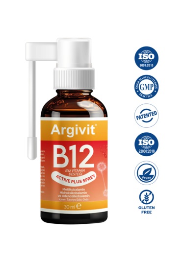 Argivit Active Plus B12 Vitamin Sprey 3 x 30 ML