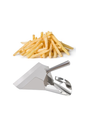 Hangfox Paslanmaz Çelik Patates Kızartması Kaşığı, Isıya Dayanıklı Kollü, Atıştırmalık Ve Popcorn Taşıyıcı, Ticari Ve Ev Kullanıma Uygun Diğer