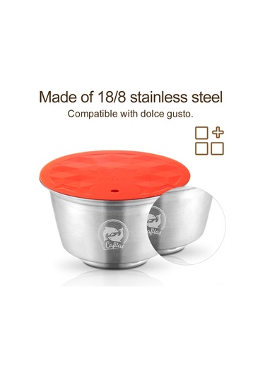 Reedark Dolce Gusto Uyumlu Paslanmaz Çelik Yeniden Doldurulabilir Süt Köpüğü Kapsülü - Çevre Dostu Gümüş