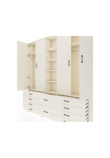 Arges Dolap 9 Raflı 10 Çekmeceli 2 Askılı 220x30x243 Aytaşı-aytaşı/aytaşı Aytası/aytası