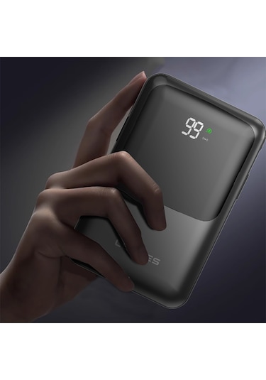 Lenyes Pw223d 22.5w 20.000mah Dijital Göstergeli Kablosuz Type-c&lightning Kablolu Powerbank Siyah