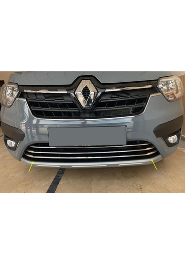 Renault Express Krom Ön Tampon Alt Çıta 3 Prç 2021 Paslanmaz Ç.