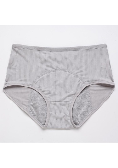 Gri Kadın Sızdırmaz Adet Külot Fizyolojik Pantolon İç Pamuk Su Geçirmez Artı Boyutu Külot Gri