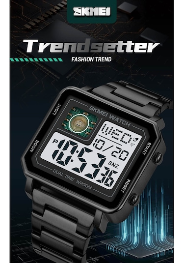Skmeı 2033 Spor Saatleri Geri Sayım Çift Zamanlı Saat Alarm Saati Kronograf Masa Dijital Saatler 30 Metre Su Geçirmez Saat Çok Renkli
