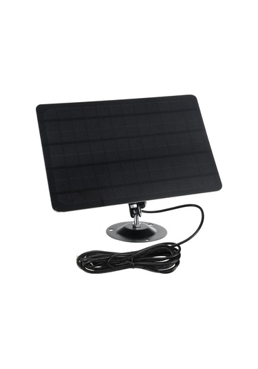 Moveevo 10w Monokristal Güneş Paneli, Ip67 Su Geçirmez, 360 Döner, 3m Usb Kablolu, Duvar Montajlı, Geri Bildirim Kamerası İçin Enerji Kaynağı