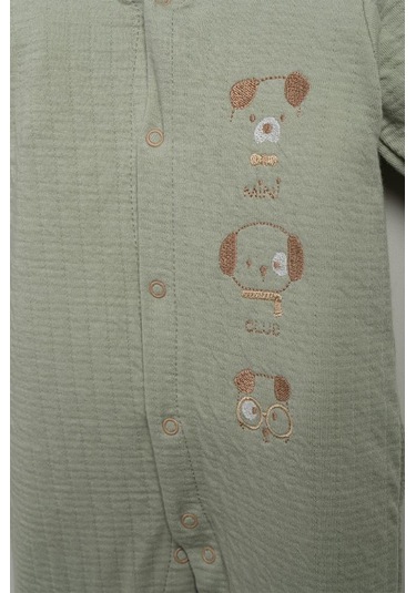 Bebitof %100 Pamuk Sevimli Köpekcikler Desenli 10 Parça Kutulu Yenidoğan Hastane Çıkışı Zıbın Seti Bbtf.ysl.10116 Yeşil