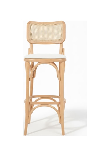 Sofa Hazeranlı Ahşap Bar Sandalyesi Natural