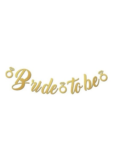 Gold Bride To Be Kaligrafi Banner