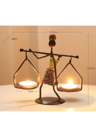 Kadın Figürlü Metal Ferforje Tealight Mumluk