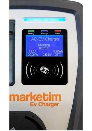 Elektro Marketim Emev-22 22kw 3 Faz Tip Elektrikli Araç Şarj Istasyonu Kablolu 22 KW