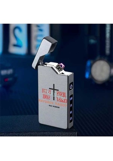 Trendooze Şarjlı Sunshine022 Elektronik Çakmak Gri Rüzgar Geçirmez Çift Arklı Usb-c Gri