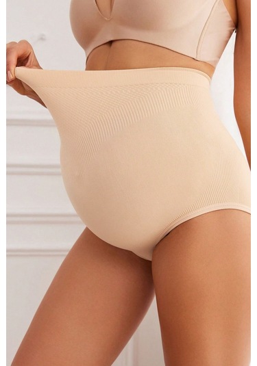 Portici Model Yüksek Bel Toparlayıcı Hamile Külot Ten Renk Ten