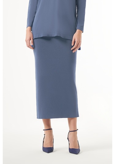 Nuss Merserize Çelik Örme Etek 013 Füme Füme