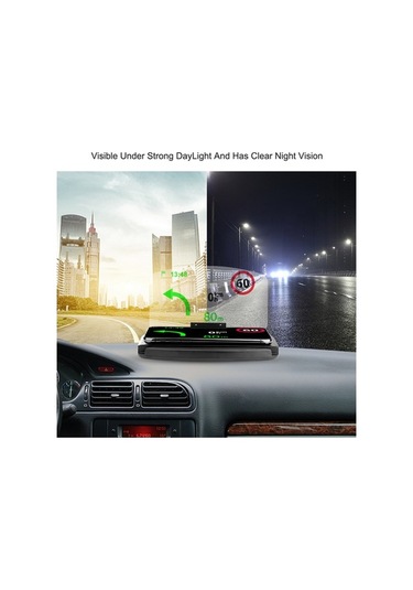 Fortunelane Cam Ekran Siyah Oto Telefon Tutucu Hud Projeksiyon Navigasyon, 180 Derece Ayarı, Kayıp Engelleme, Kolay Kurulum