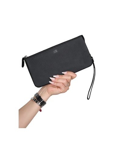 Mft Leather Hakiki Deri Unisex El Çantası Viento 2225 Flother Mat Siyah