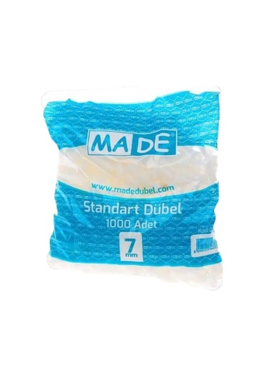 7 Mm 1000Li Paket Standart Beyaz Dübel Made