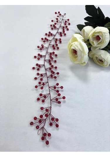 FdayAksesuar Kırmızı Kristalli Saç Ve Türban Aksesuarı FRDY31430