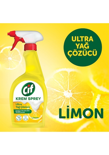 Cif Yüzey Temizleyici Krem Sprey Ultra Yağ Çözücü 3 x 750 ML