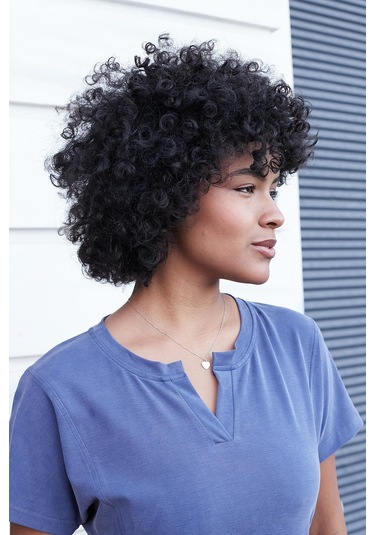 Kadın Modal İpeksi Hafif Esnek Kumaş Geniş Sıfır Yaka Patlı Düşük Omuzlu Yan Cepli Diz Boy Elbise-indigo Indigo