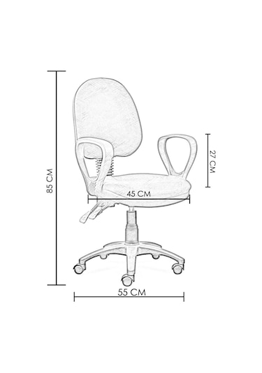 Ofiscombin Ofis Büro Sırt Ayarlanabilir Döner Tekerlekli Öğrenci Ders Çalışma Koltuğu Turkuaz Kumaş 00047499206