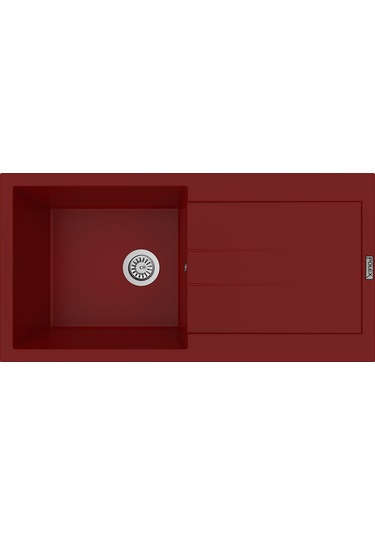 Polex Cristalüx Granit Evye P-X1 Bordo Tezgah Altı Ve Tezgah Üstü Mutfak Evyesi 98x49.5 CM