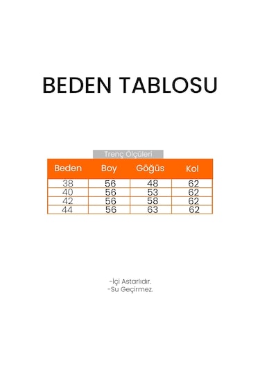 Pelerin Görünüm Astarlı Trenç 1625 - Lacivert Lacivert
