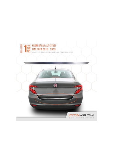 intakrom Fiat Egea Krom Bagaj Alt Çıtası 2015 Üzeri Sedan