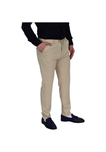 Erkek Beli Lastikli Jogger Pantolon Regular Fit Bgl-st04328 Bej