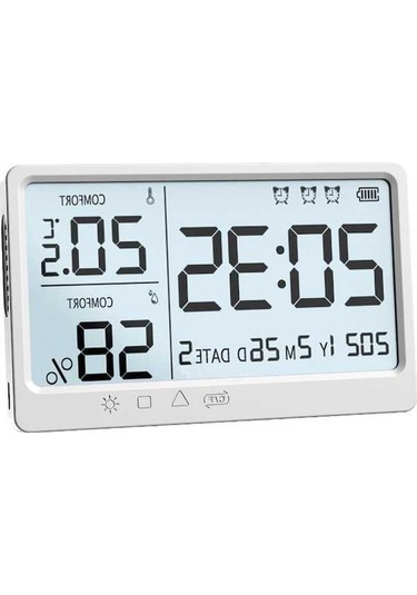 Dancemonkey Yüksek Hassasiyetli Dijital Termometre Ve Nem Ölçer - Alarmlı Saat