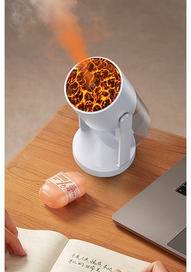 Volkanik Ultrasonik Hava Nemlendirici Led Işıklı Buhar Makinası Araç - Ev Aroma Difüzörü 280ml