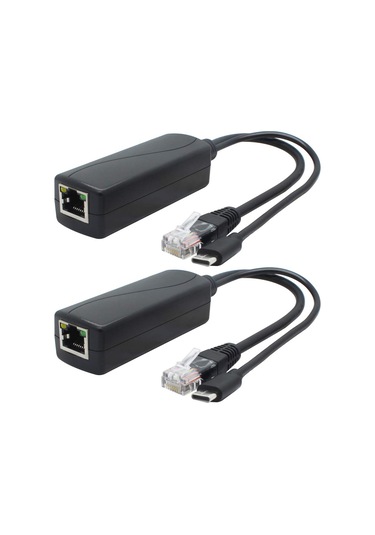 2 Pack 5v Gigabit Poe Splitter, Usb Tip C, 48v İla 5v 2.4a Adaper, Ieee 802.3af Uyumlu