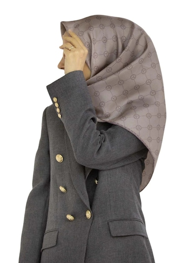 Vissona Twill İpek Eşarp Taş Gri