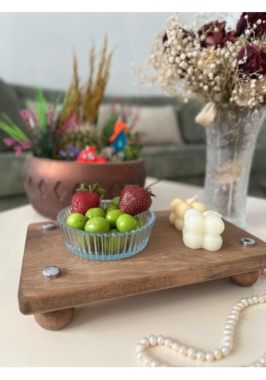 Sammwood Lüks Doğal Ahşap Sunumluk , Ahşap Ayaklı Sunumluk , Orga