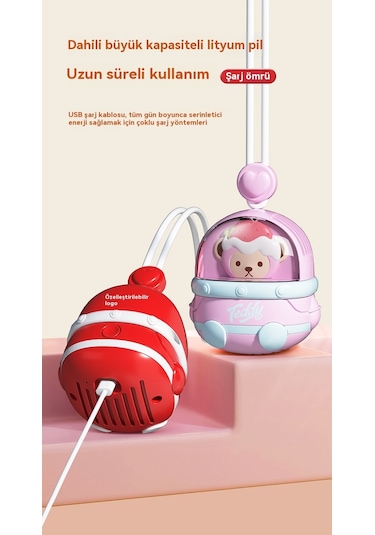 Aurora Hafif Usb Şarj Karikatür Asıl İboyun El Yapraksız Fan Küçük 2