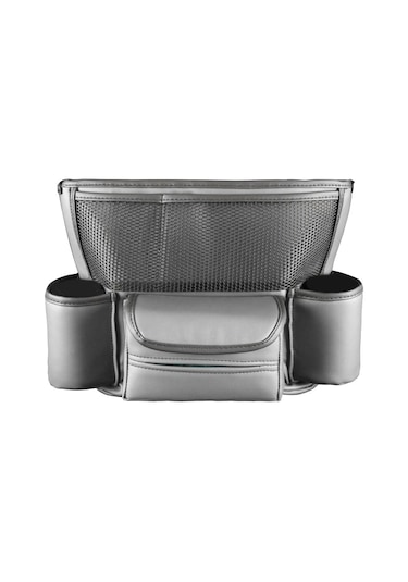 Symbee Koltuk Arası Deri Depolama Çantası, Araba İç Döşeme Organizer, Çok Fonksiyonlu Sandık Bölücü, Gri Renkli Konsole Saklama Torbası Gri