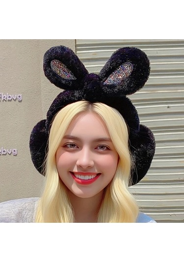 Elmpaly Tooth Pink 1 Adet Peluş Tavşan Kulaklık Yumuşak Esnek Parıltılı Kışlık Hafif