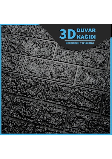 Nw06 Parlak Siyah Kendinden Yapışkanlı 3D Dekoratif Duvar Paneli (469443363)