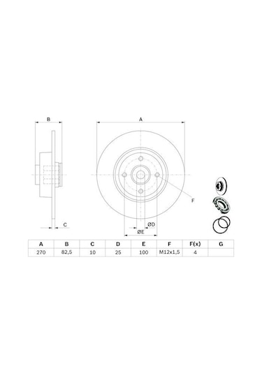 Renault Scenic 2 1.6 2003-2009 Bosch Arka Disk 2 Adet N11.3781