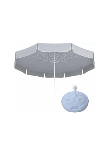 Sumedecor&Design 10 Telli Plaj Balkon Bahçe Şemsiyesi Eğilebilir 200 Cm Çap Bidon