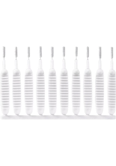 Beyaz 10 Paket Mini Duş Başlığı Temizleme Fırçaları Tıkanma Önl