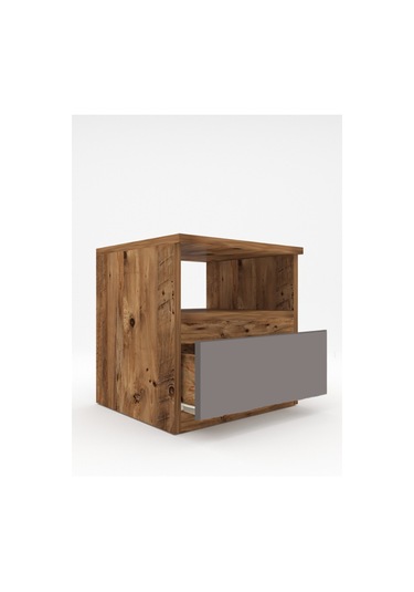 Umut Komodin Antrasit Gri - Atlantik Çam 45 Cm 1 Çekmeceli